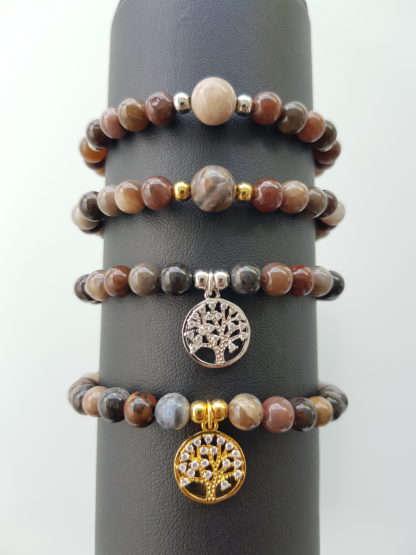 Bracelets en perles de bois fossilisé – Image 2