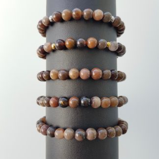 Bracelets en perles de bois fossilisé