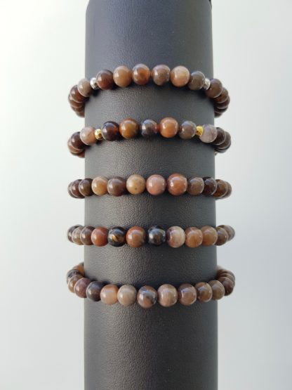Bracelets en perles de bois fossilisé