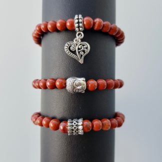 Bracelets en jaspe rouge