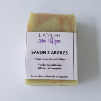 Savon solide aux 2 argiles