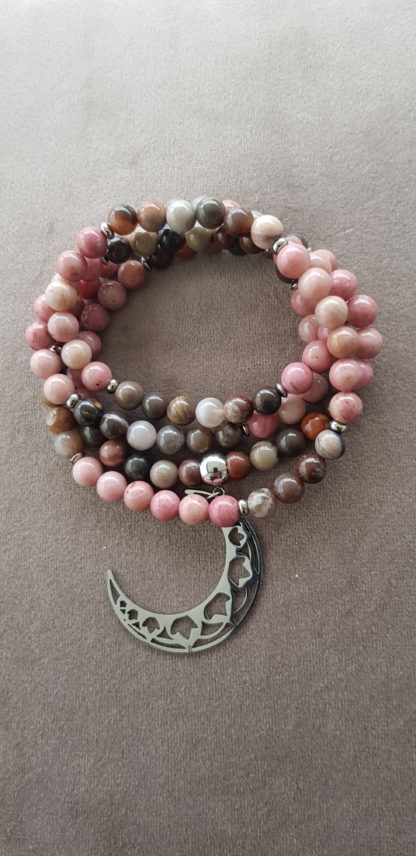 Mâlâ Bois fossilisé et Rhodonite rose – Image 2
