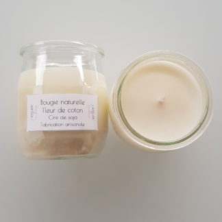 Bougie cire naturelle de soja, Fleur de coton