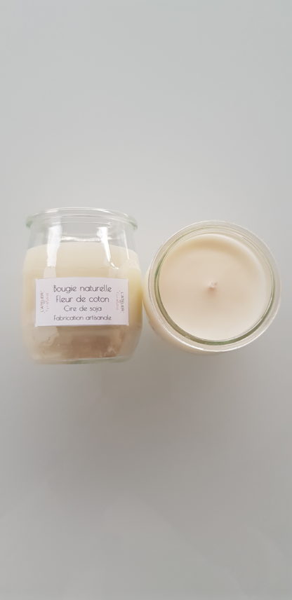 Bougie cire naturelle de soja, Fleur de coton