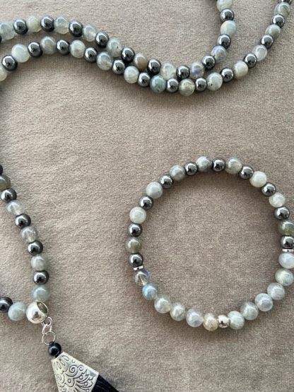 Mâlâ en Labradorite et Hématite (bracelet non compris) – Image 3