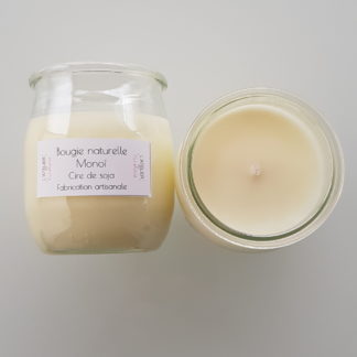 Bougie cire naturelle de soja, Monoï - Edition d'été