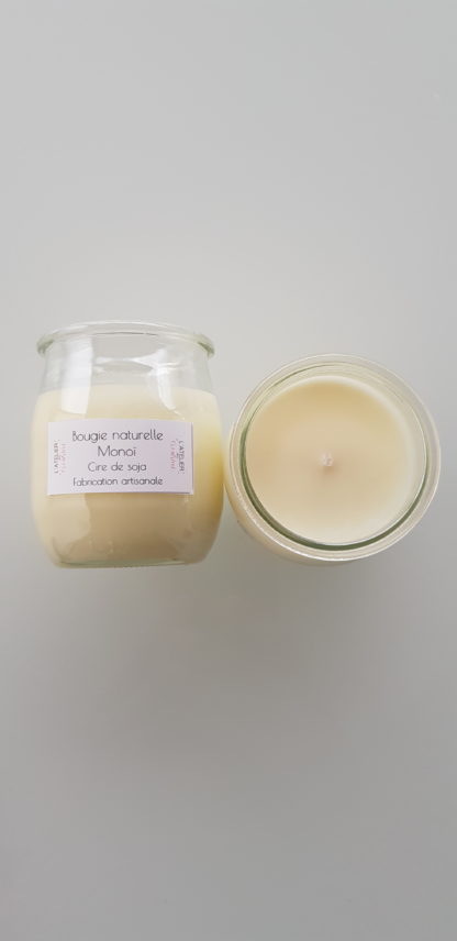 Bougie cire naturelle de soja, Monoï - Edition d'été
