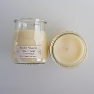 Bougie cire naturelle de soja, Noix & Miel