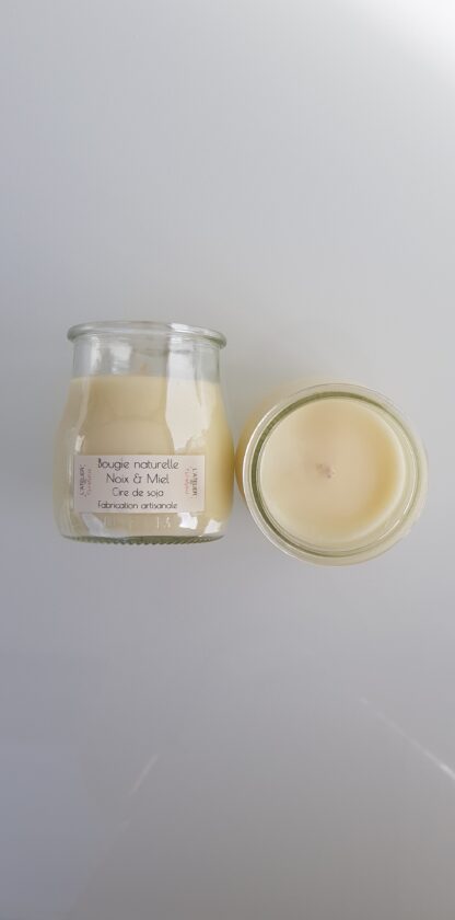 Bougie cire naturelle de soja, Noix & Miel