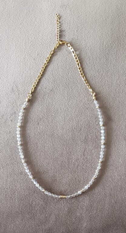 Collier en Labradorite (gris translucide avec reflets) – Image 2