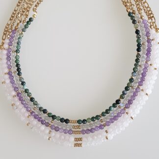 Collier en Agate mousse (vert)