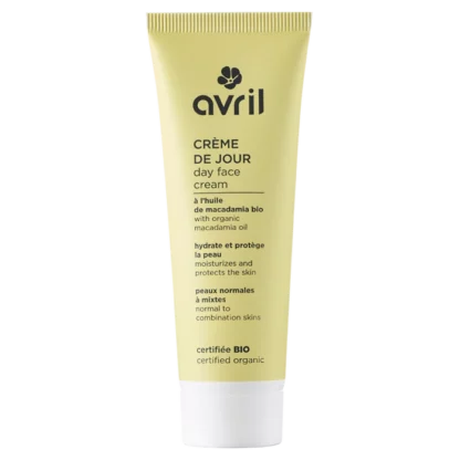 Crème Crème visage peaux normales & mixtes, à l'huile de macadamia bio et à l'huile d'amande douce bio. Texture fine, non grasse et non collante, parfum 100% naturel